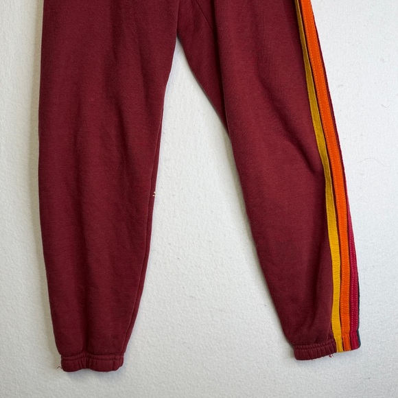 Aviator Nation 5 Stripe Zip Up Jogger Maroon SET - Picture 7 of 10